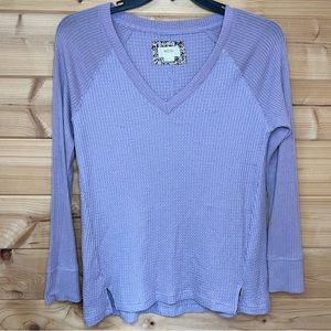 Maeve anthropologie medium thermal long sleeve lavender purple v neck